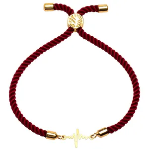 دستبند طلا 18 عیار زنانه الن نار مدل طرح ضربان ELN2057