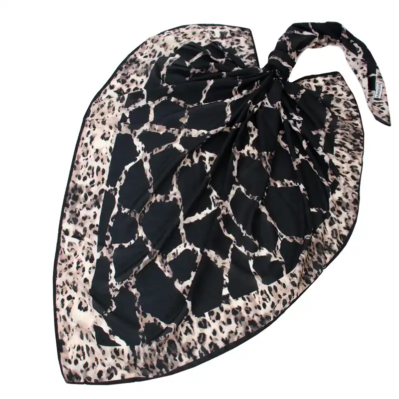 روسری زنانه مدل نخی جدید پلنگی قواره بزرگ طرح ana-2856