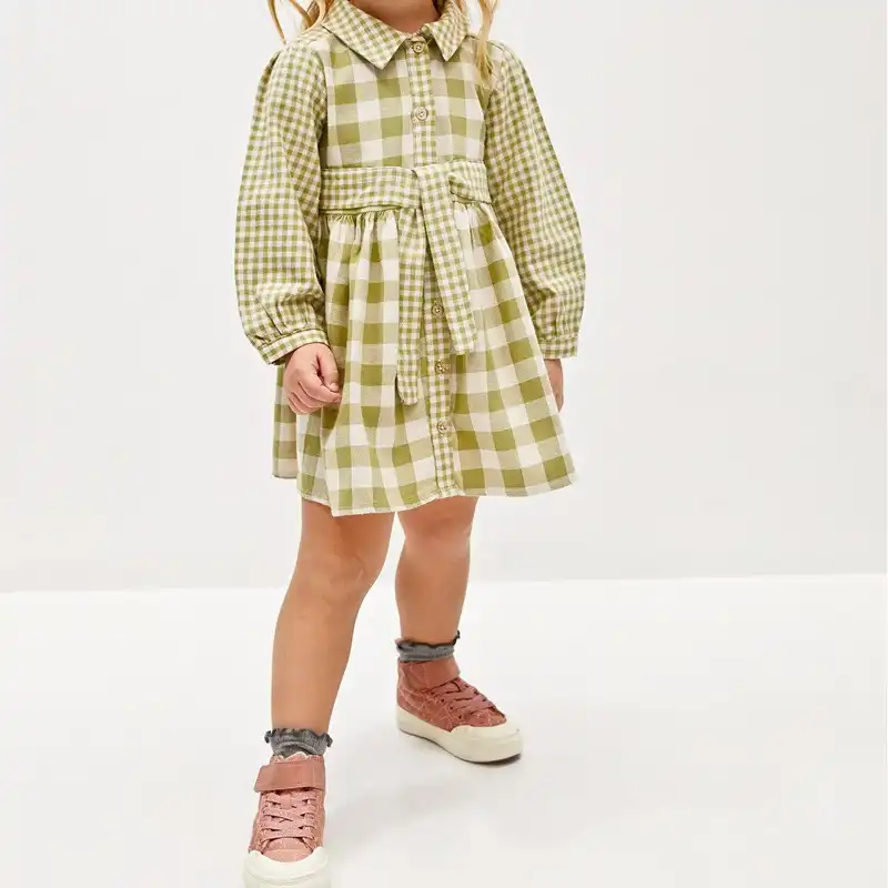 پیراهن دخترانه ال سی وایکیکی مدل چهارخانه