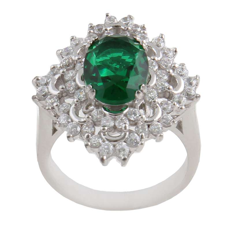 انگشتر نقره زنانه بازرگانی میلادی مدل کوارتز کد AWR_735