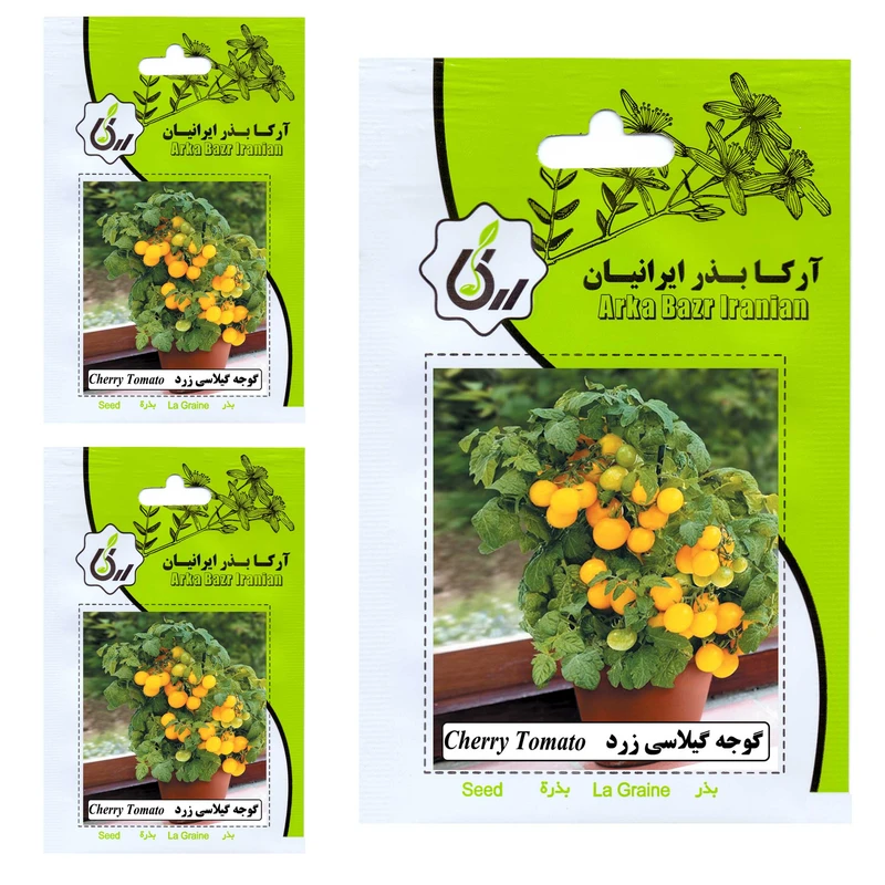 بذر گوجه گیلاسی زرد آرکا بذر ایرانیان کد 97-ARK مجموعه 3 عددی