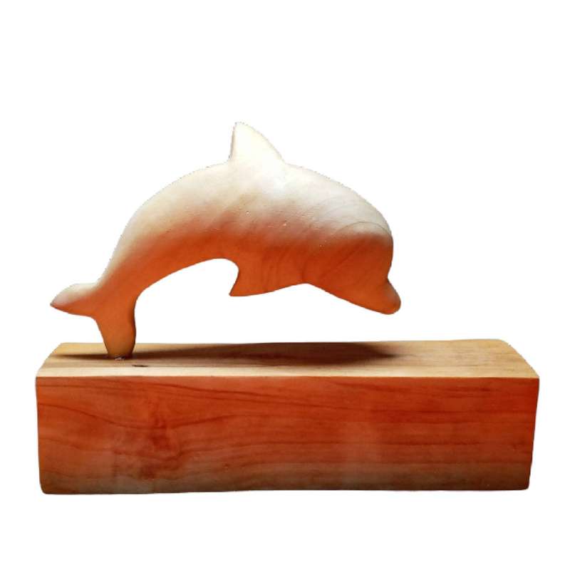 مجسمه چوبی مدل دکوری دلفین