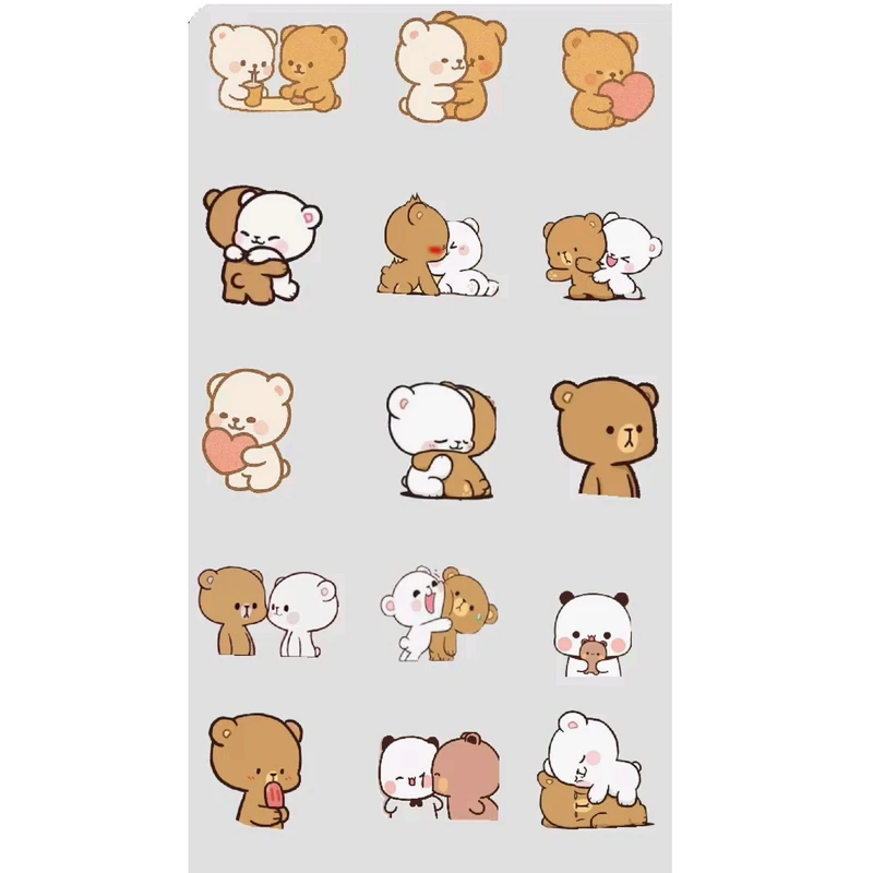 استیکر تبلت، موبایل و لپ تاپ طرح خرس های دوست داشتنی کد 426 مجموعه 15 عددی