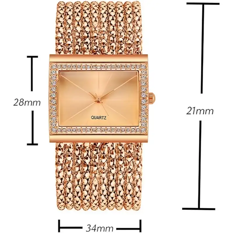 ساعت مچی عقربه ای زنانه مدل دستبندی بند پهن کد 2