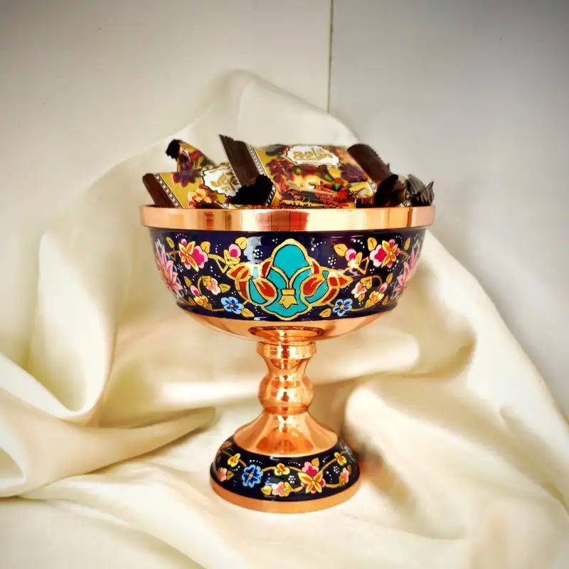 آجیل خوری میناکاری مسی مدل پرداز کد 15