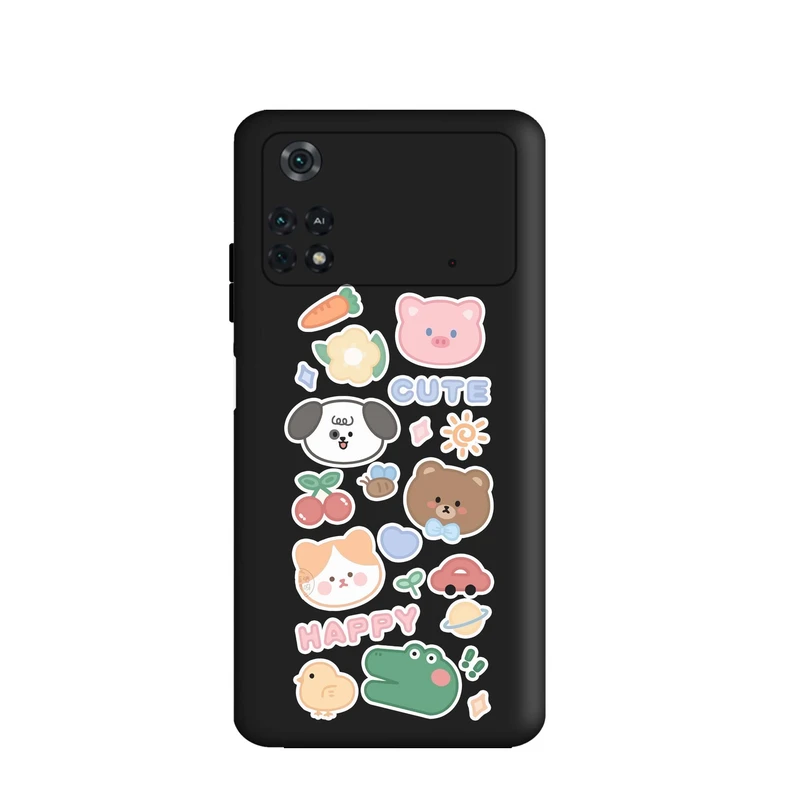 کاور قاب گارد طرح حیوانات کیوت کد t6098 مناسب برای گوشی موبایل شیائومی Poco M4 Pro 4G