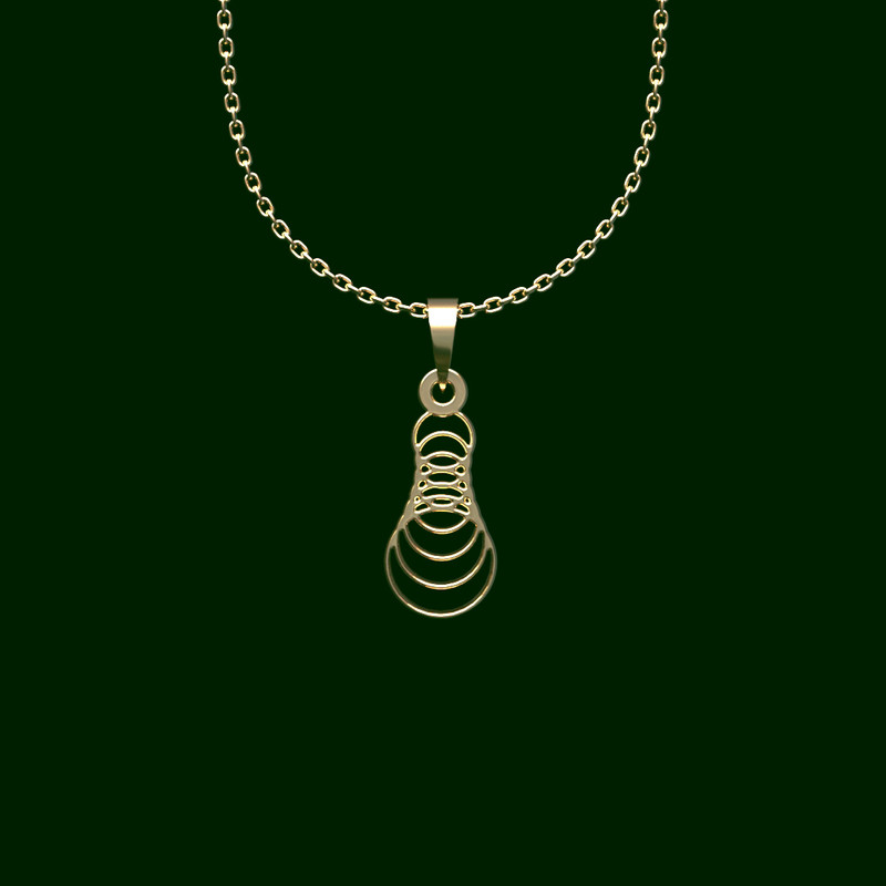 گردنبند طلا 18 عیار زنانه مدوپد مدل دایره حلقه ای کد PP2-1-1186