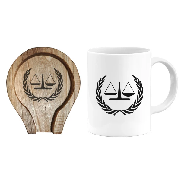  ماگ گالری وبفر مدل ترازو به همراه زیر لیوانی