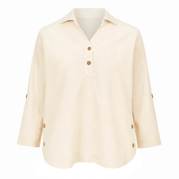 بلوز آستین سه ربع یقه هفت زنانه مدل راه راه