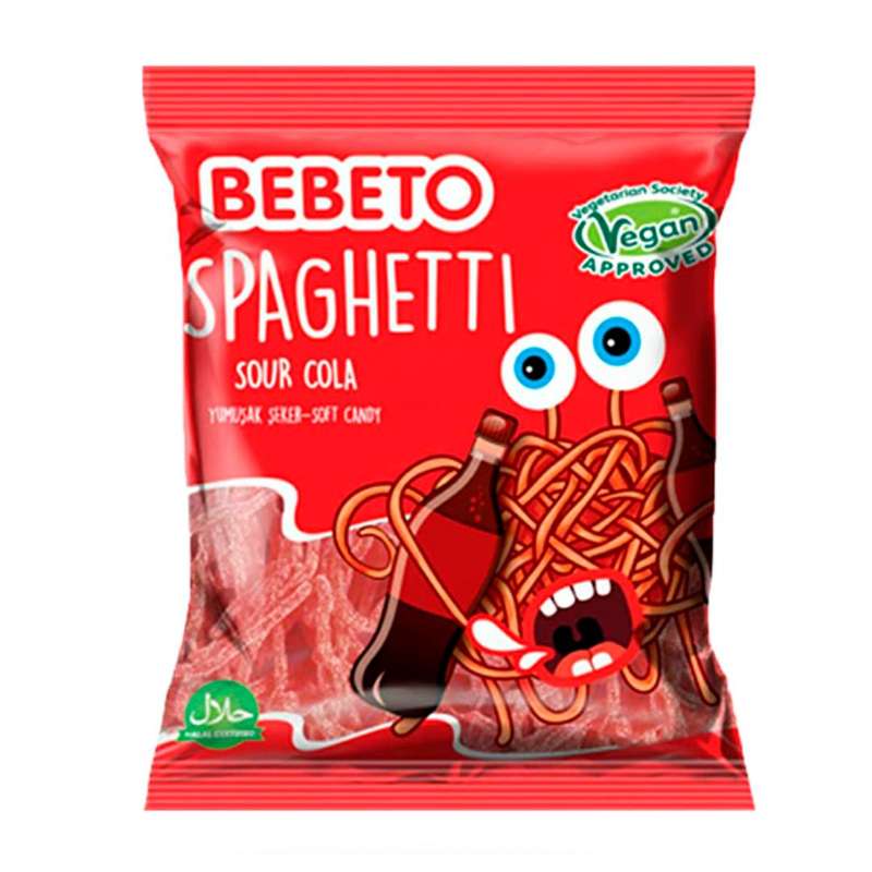 پاستیل اسپاگتی رشته ای با طعم کولا ببتو-60 گرم