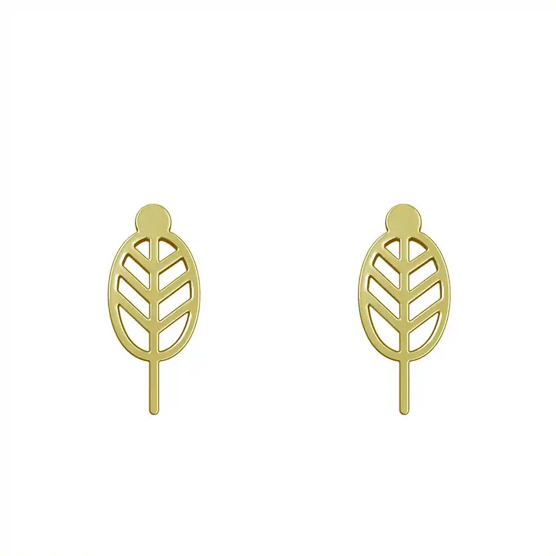 گوشواره طلا 18 عیار زنانه مدوپد مدل برگ کد GA1-15733