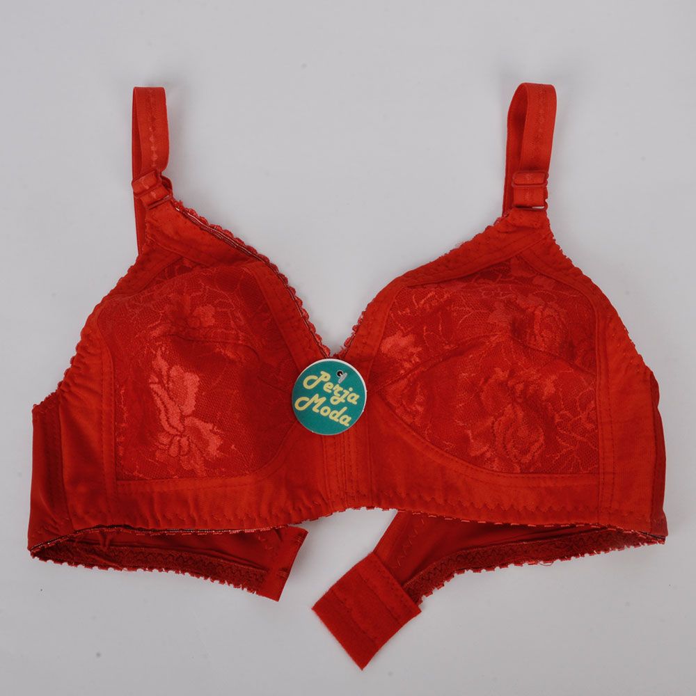 سوتین زنانه پرجامدا مدل 340019505 گیپور رنگ قرمز -  - 3