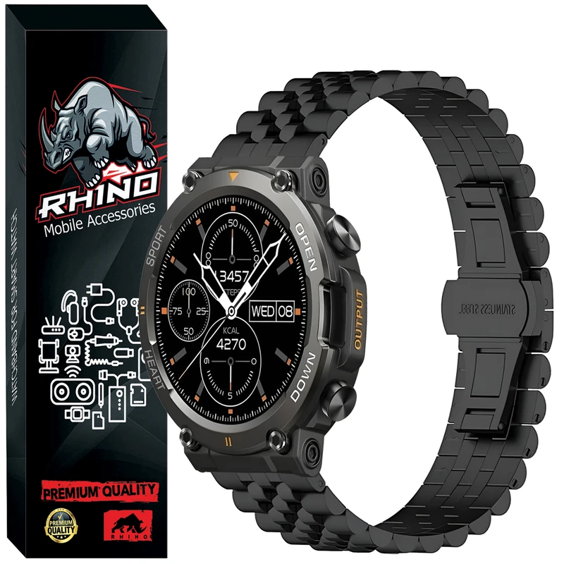  بند راینو مدل 5Bead مناسب برای ساعت هوشمند اسمارت واچ T45i 22MM