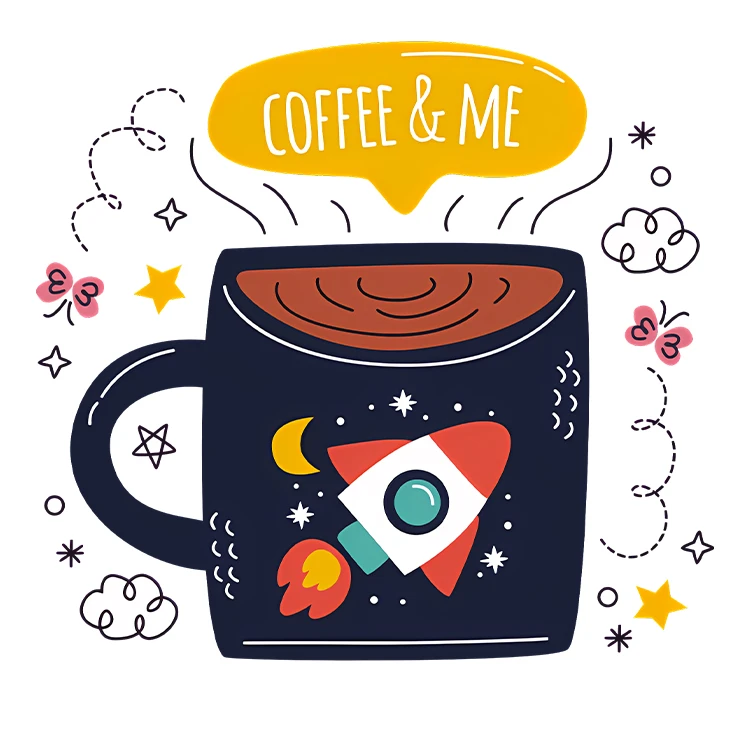 استیکر پارچه و لباس پاد آفرین مدل فانتزی طرح قهوه کد S2629