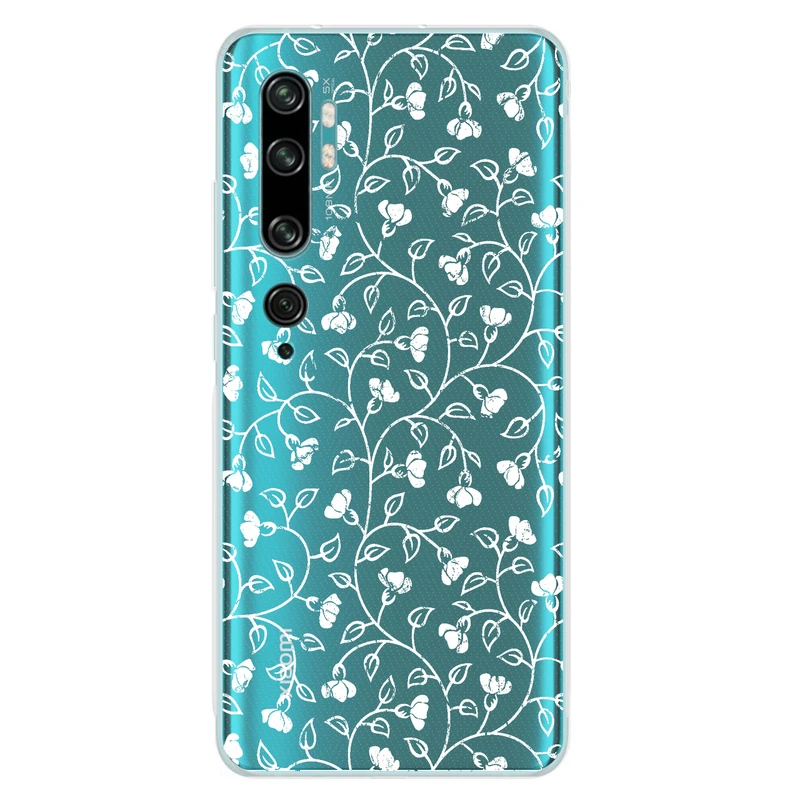 کاور مگافون طرح گل مدل C42-W مناسب برای گوشی موبایل شیائومی Mi Note 10 / 10 Pro