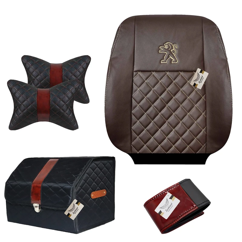    روکش صندلی خودرو سوشیانت مدل maral مناسب برای پژو 405 به همراه پشت گردنی و نظم دهنده و دور فرمان