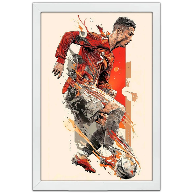 تابلو بکلیت طرح کریستیانو رونالدو مدل b-po1662 فریم سفید