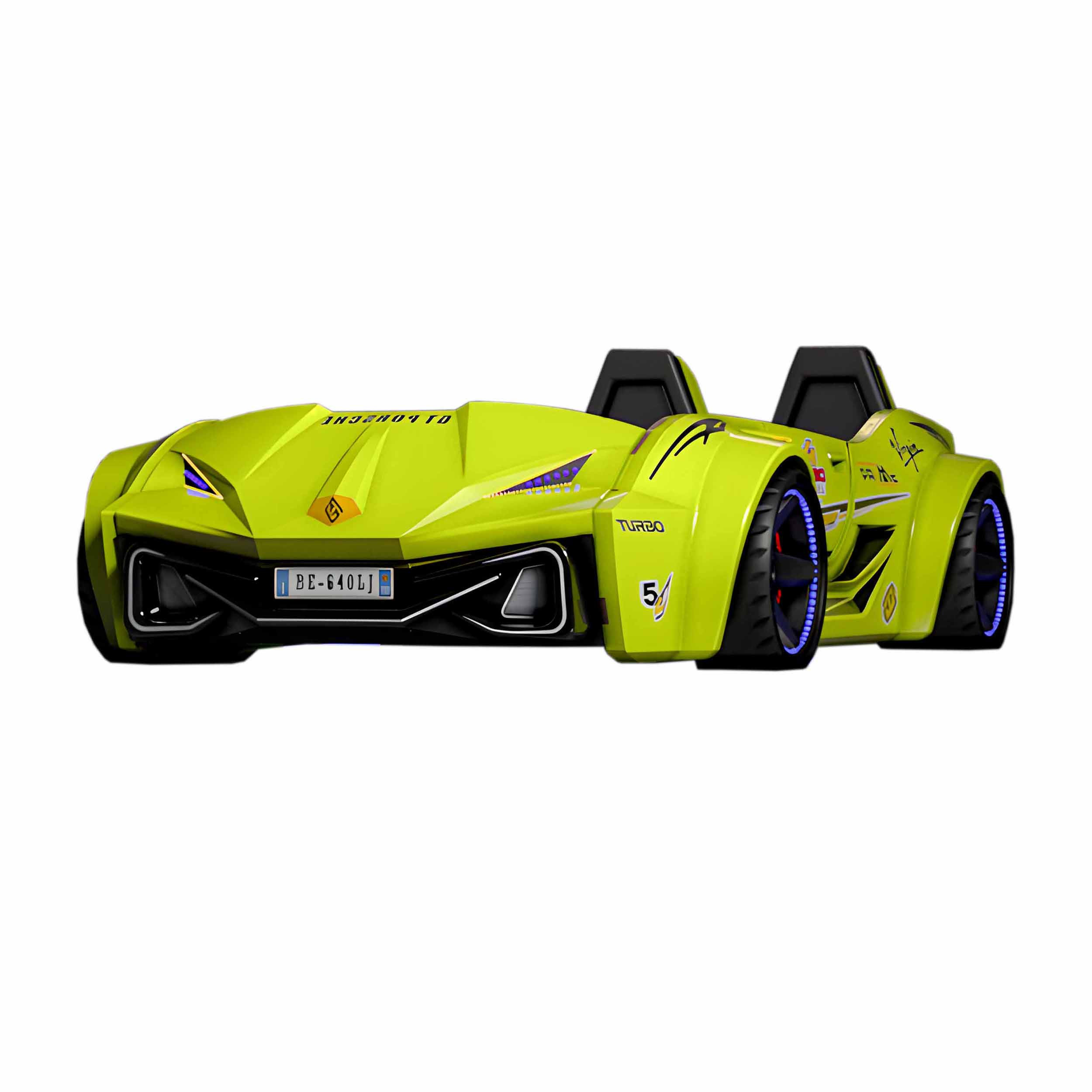 تخت خواب یک نفره مدل ماشین جی تی کاپوت باز شو کد 2002 سایز 240x137 سانتی متر