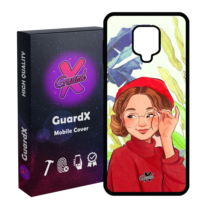 کاور گارد ایکس طرح دختر مدل Glass10328 مناسب برای گوشی موبایل شیائومی Redmi Note 9S / Note 9 Pro / Note 9 Pro Max