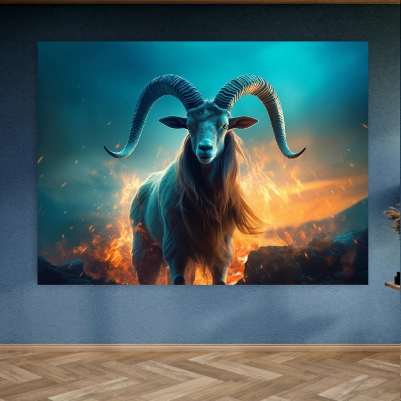 پوستر پارچه ای طرح مخمل بز کوهی مدل شعله طبیعت کد FP1056705