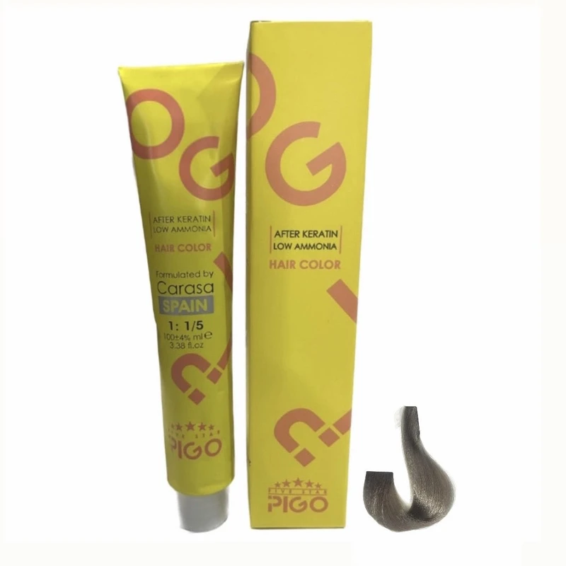 رنگ مو پیگو شماره 1-9 حجم 100 میلی لیتر رنگ  بلوند دودی خیلی روشن