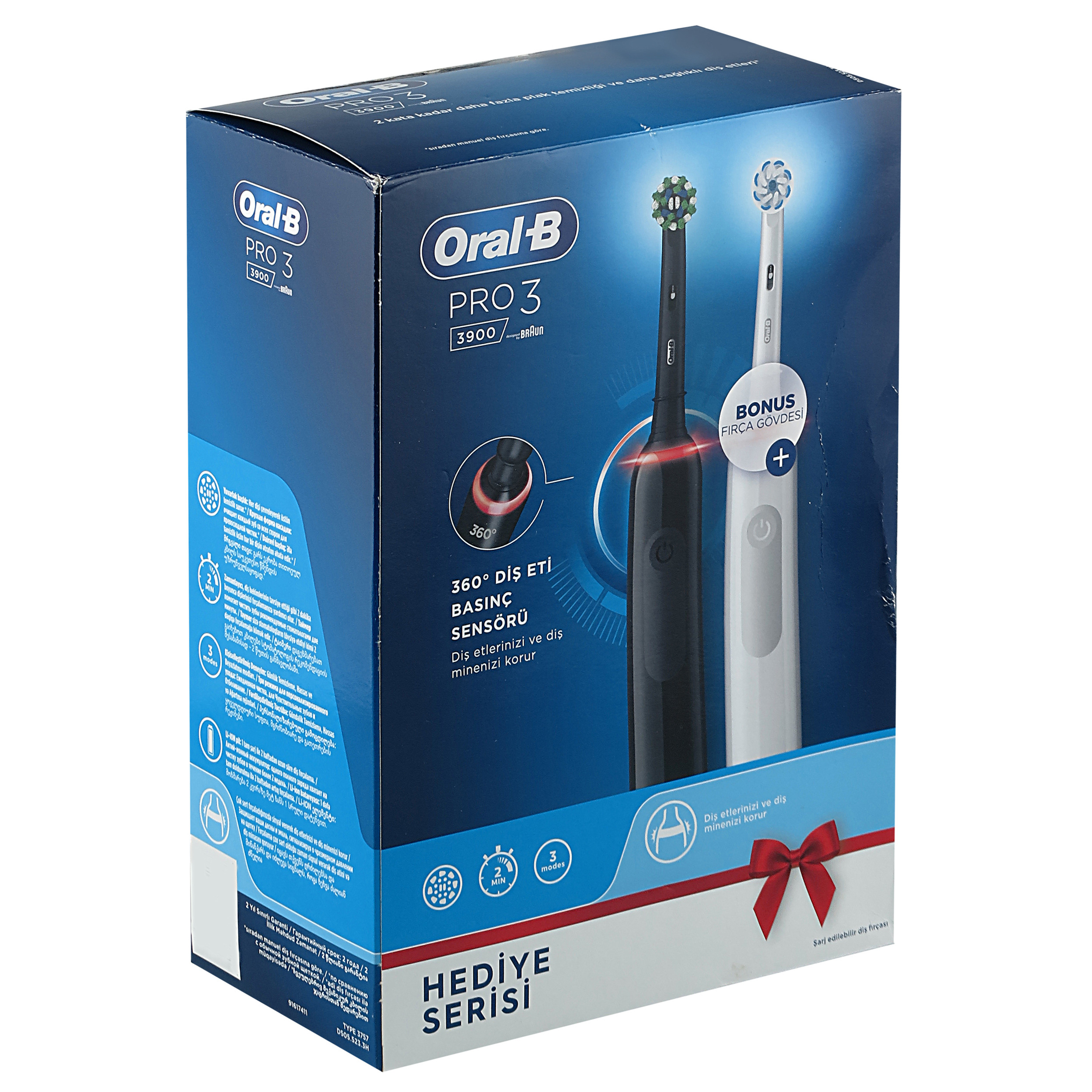 مسواک برقی اورال-بی مدل pro3 3900 مجموعه 2 عددی