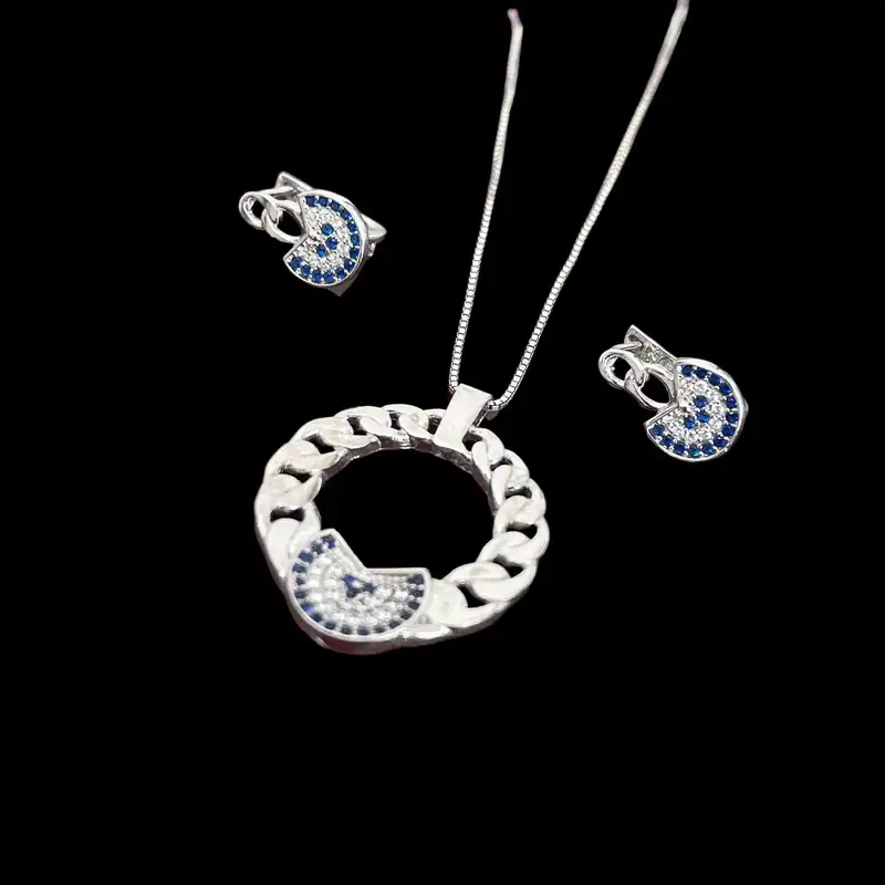 نیم ست نقره زنانه مدل چشم نظر 009