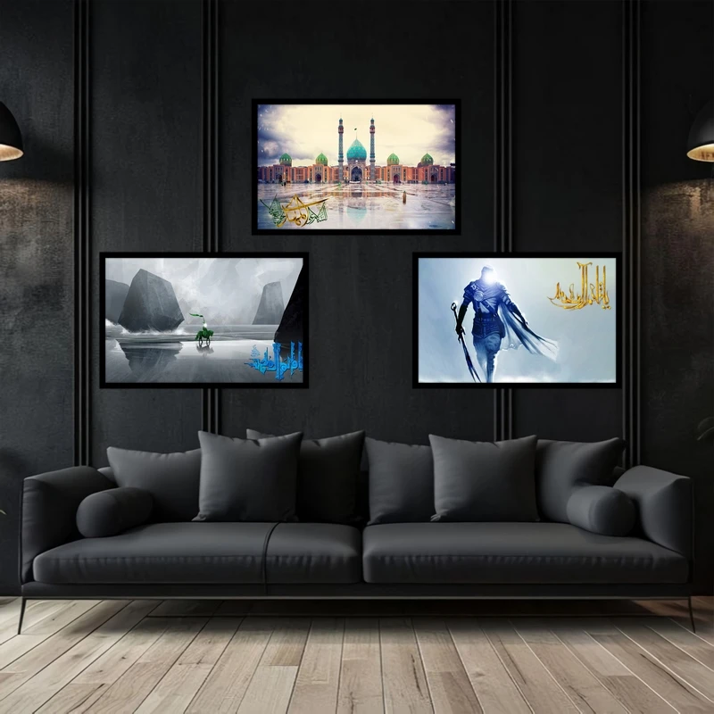 تابلو بکلیت طرح  تصویر مذهبی امام زمان (عج) مدل  B-bu3747 مجموعه 3 عددی