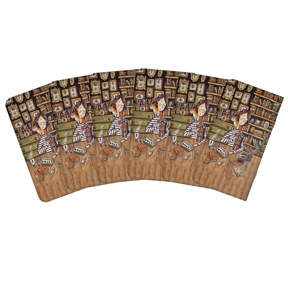 تقویم جیبی سال 1399 چاپ شفق طرح خلاقیت کد 629  بسته 6 عددی