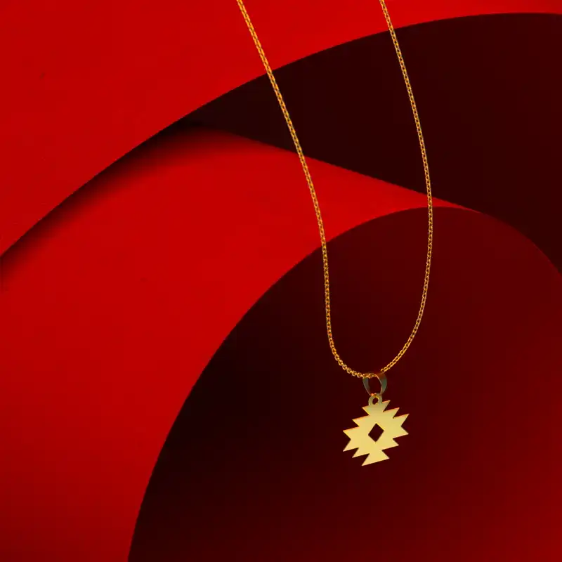 گردنبند طلا 18 عیار زنانه مدوپد مدل هندسی کد F3-1-1258