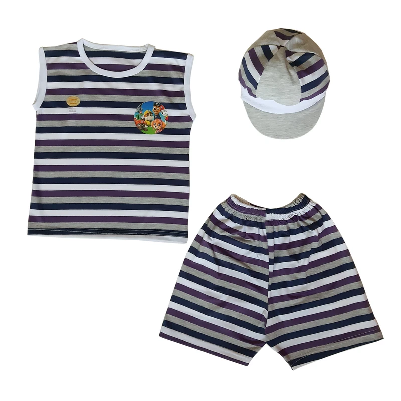 ست 3 تکه لباس پسرانه مدل سگ های نگهبان