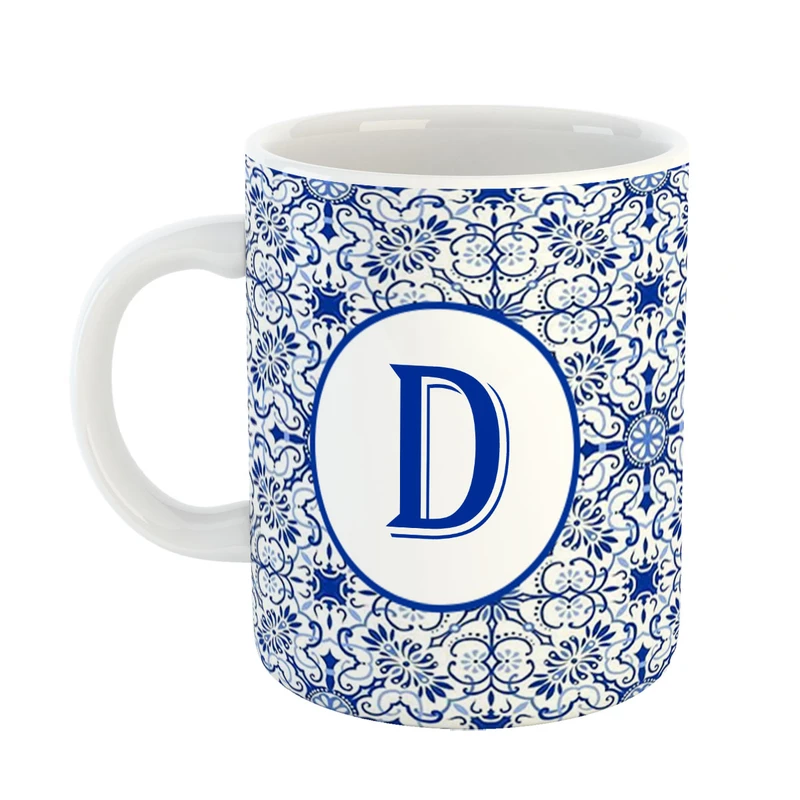 ماگ پادآفرین مدل فانتزی طرح حرف D کد 31