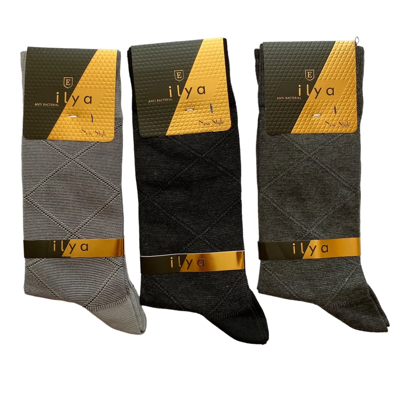 جوراب مردانه ایلیا مدل ems مجموعه 3 عددی