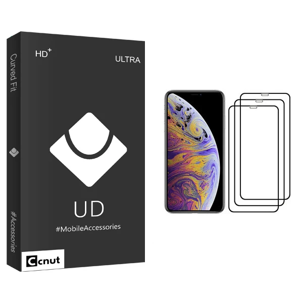 محافظ صفحه نمایش کوکونات مدل UD Black مناسب برای گوشی موبایل اپل iPhone XS Max بسته سه عددی