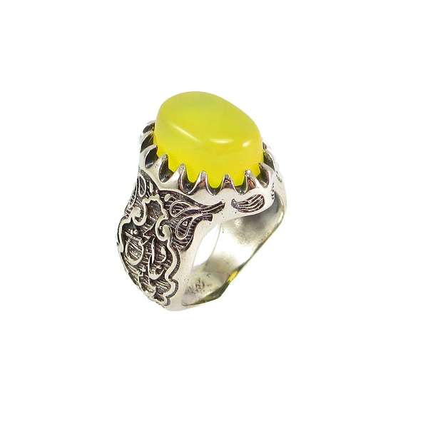 انگشتر نقره مردانه پارلا گوهر مدل شرف الشمس کد 3803