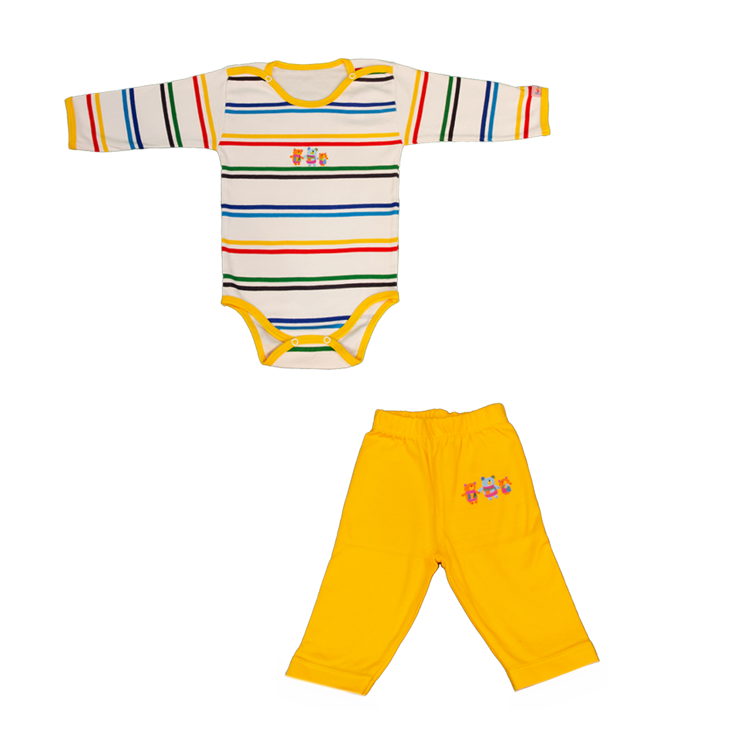 ست بادی و شلوار نوزادی تاپ لاین طرح پو کد DR02