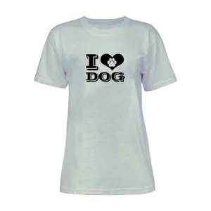 تی شرت آستین کوتاه زنانه مدل DOG کد L200 رنگ طوسی