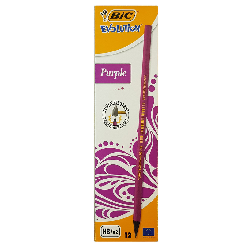 مداد مشکی بیک مدل Purple Evolution بسته 12 عددی