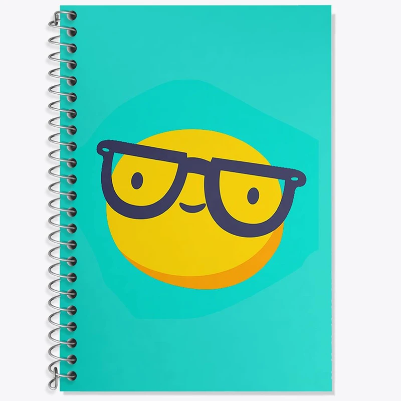 دفتر زبان 50 برگ خندالو مدل سه خط طرح ایموجی Emoji کد 3013