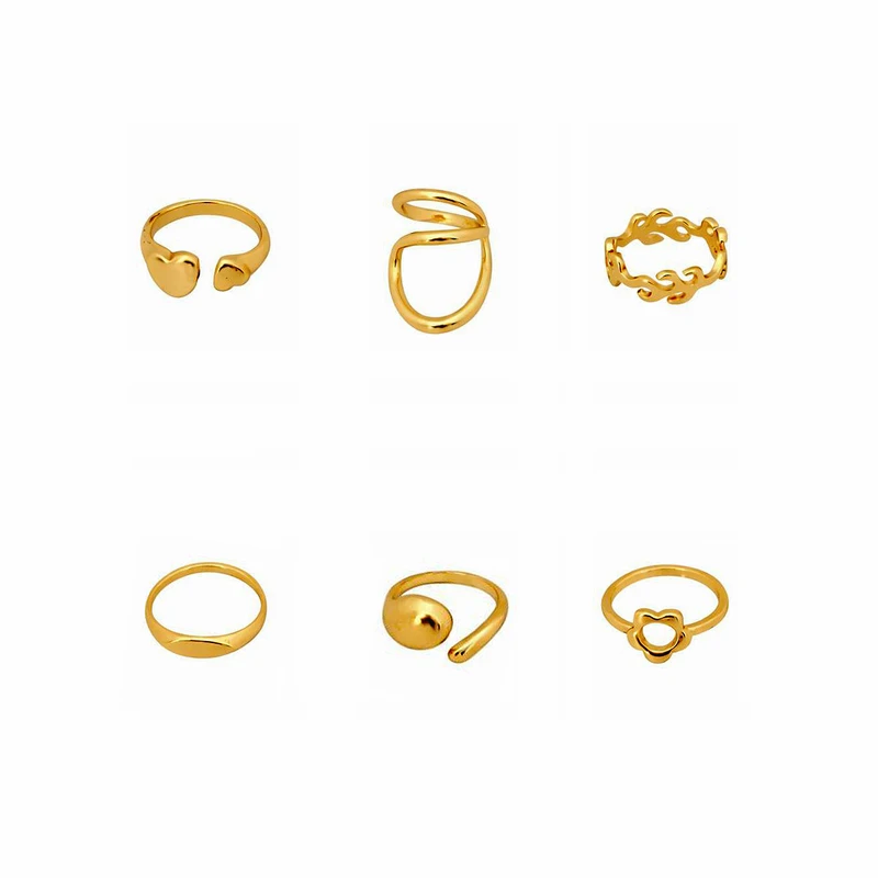 انگشتر زنانه مدل فشن کد 02 بسته 6 عددی