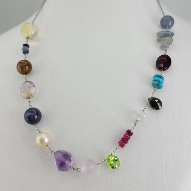 گردنبند زنانه مدل سنگ چاکرای جواهری کد2158