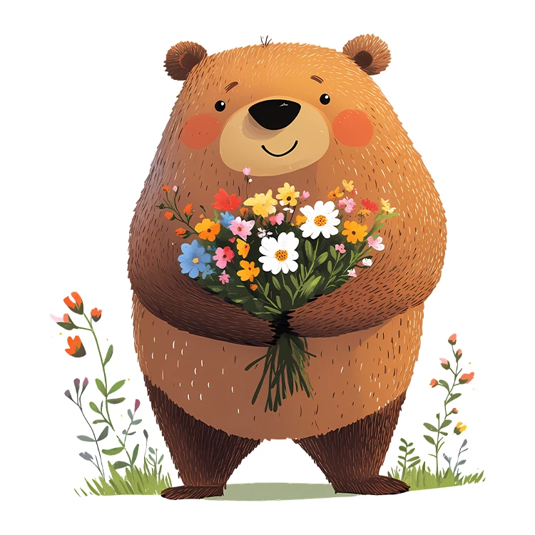 استیکر پارچه و لباس پاد آفرین مدل کارتونی کیوت خرس بامزه کد S5736