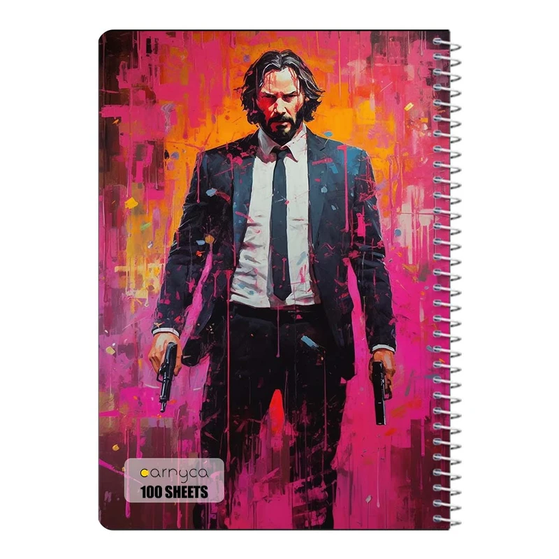 دفتر شطرنجی 100 برگ سیمی کارنیکا طرح جان ویک John Wick کد 21041