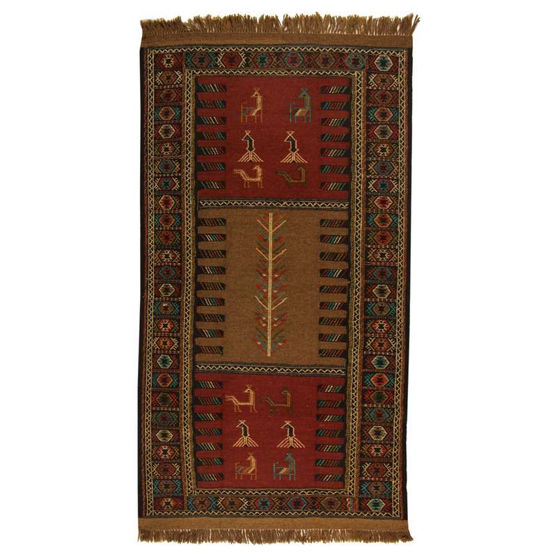 گلیم دستبافت دو متری کد 990810