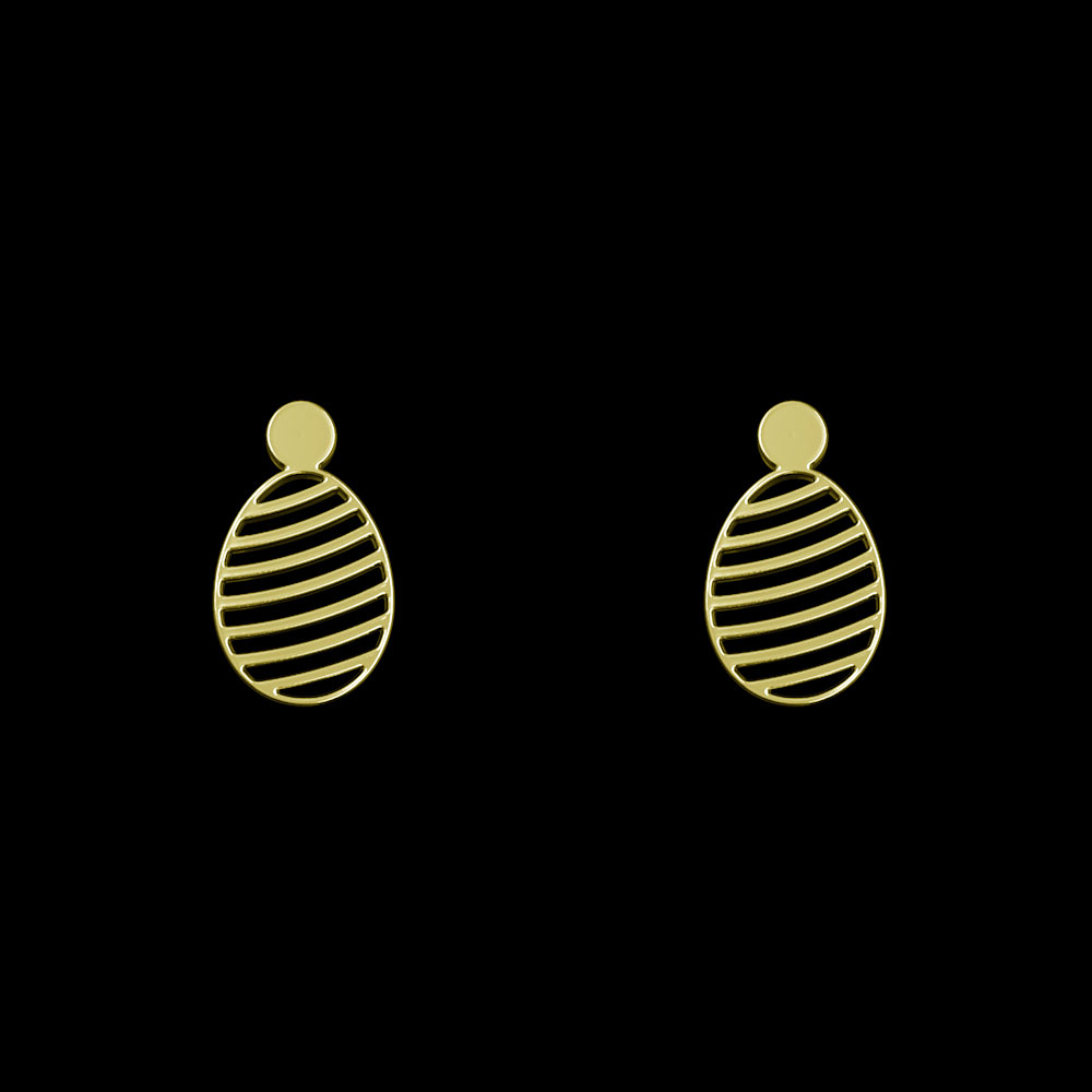 گوشواره طلا 18 عیار زنانه مدوپد مدل تخم مرغ کد GA1-10441