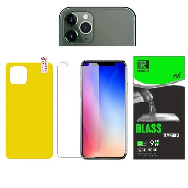 محافظ صفحه نمایش روبیکس مدل SA-IP مناسب برای گوشی موبایل اپل iphone 11Pro به همراه محافظ لنز دوربین و محافظ پشت گوشی