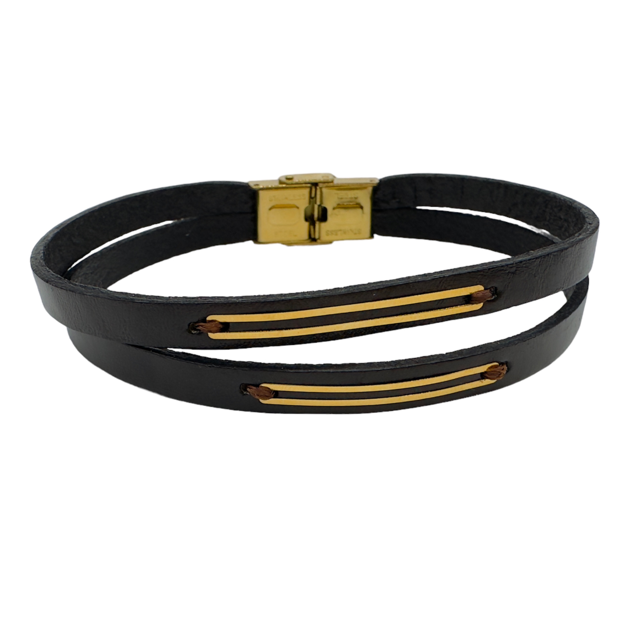 دستبند طلا 18 عیار مردانه مدل دو پلاک کد DM011208