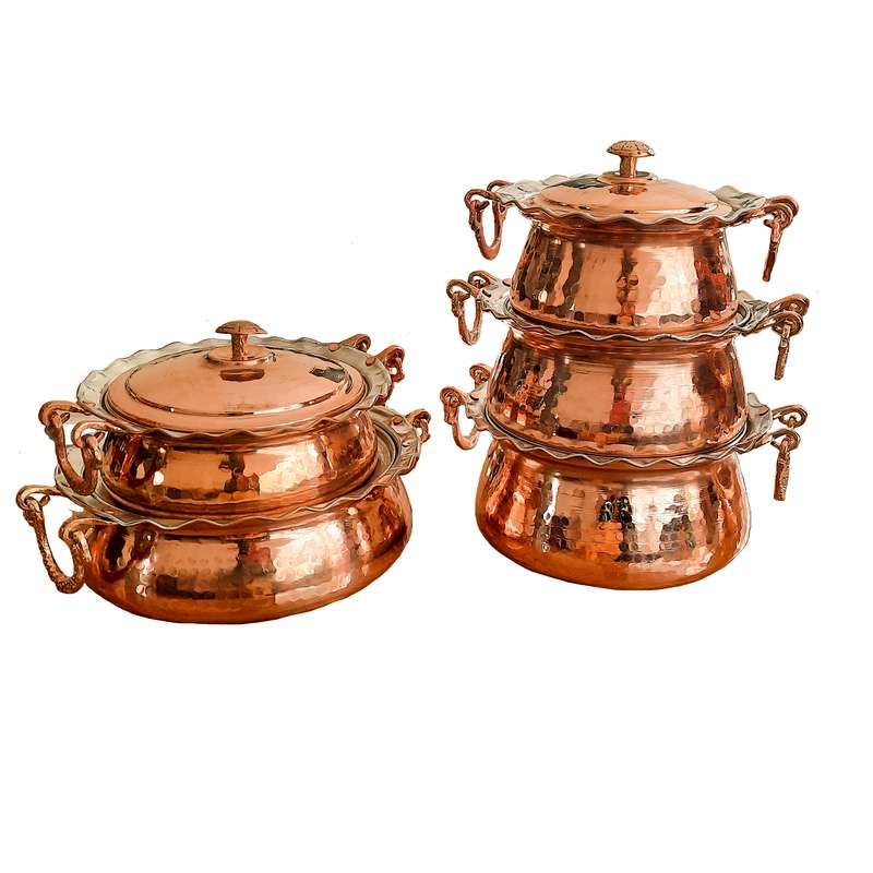 ست قابلمه و ماهیتابه مسی کد RT_112 مجموعه 5 عددی
