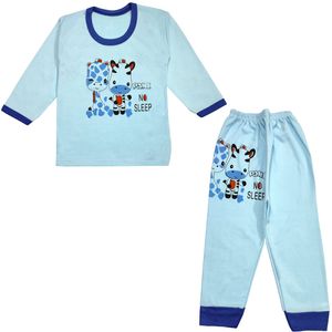 ست تی شرت و شلوار نوزادی مدل گورخر کد 3729 رنگ آبی