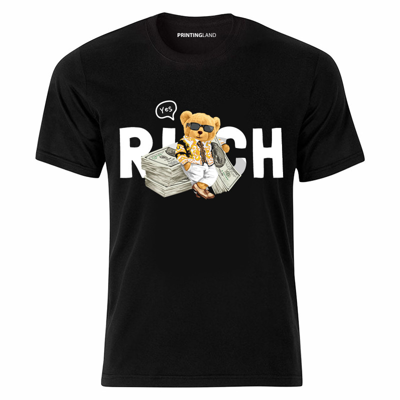 تی شرت آستین کوتاه مردانه پرینتینگ لند مدل RICH TEDDY کد P144